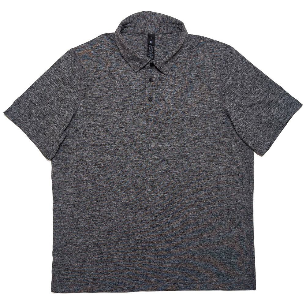 Lululemon Evolution Golf Polo Mens Large Grey Excellent Stretch LM3FMZS